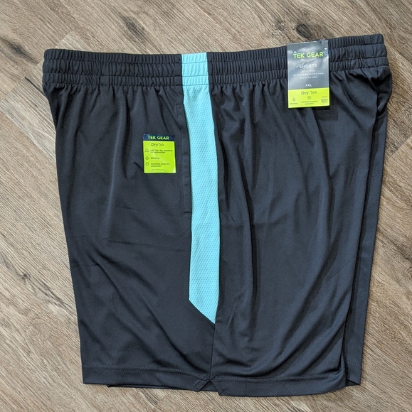 TEK GEAR MEN'S ATHLETIC SHORTS GRAY/TEAL SIZE XXL - Picture 3 of 7